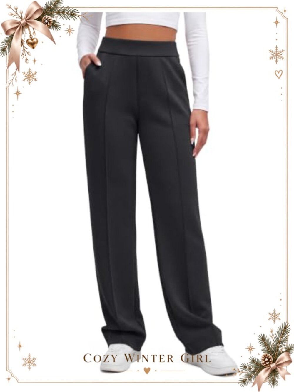 Straight Leg Sweatpants High Waist Pull On Pockets Casual Lounge Outdoor